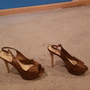 Aldo leather open toes strappy heels